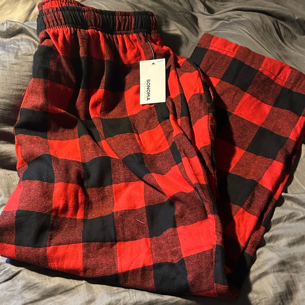 Sonoma Red and Black Checkered Lounge Pants
